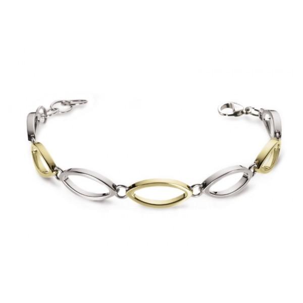 Bracelet femme titane et plaqué or jaune, Boccia Titanium anti allergique