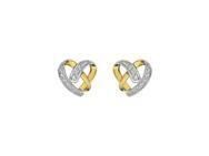 Boucles d'Oreilles Coeur Diamant Or Bicolore 750 - QB241BB5 - Réf. QB241BB5
