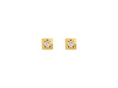 Boucles d'Oreilles Diamants Pont Or Jaune 750 - 37122.0 - Réf. 37122.0