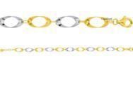 Bracelet femme or 750 bicolore anneaux ovales - Réf. 7833G