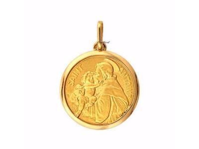 Médaille Saint Antoine 18 mm Or Jaune 750 - R1276 - Réf. R1276