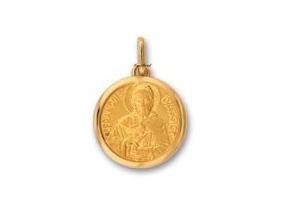 Médaille Saint François d'Assise Or Jaune 750 - R1256 - Réf. R1256