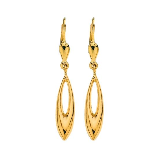 Boucles d'Oreilles Dormeuses Goutte Or Jaune 750 - 235400 - Bijouterie  Cupillard