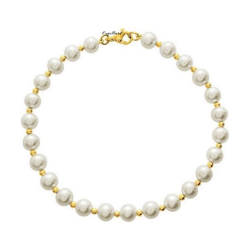 Bracelet Enfant perles et cœur Or Jaune 9 Carats