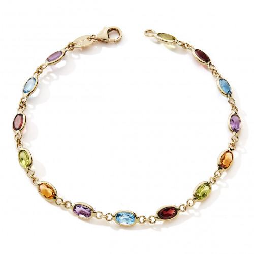 Bracelet Pierres Fines Multicolores Or Jaune 750 11463