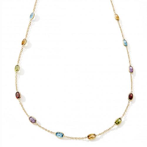 Collier Pierres Fines Multicolores Or Jaune 750 11755