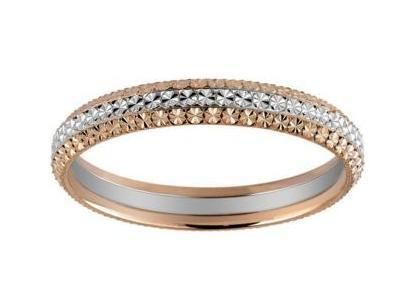 Alliance Bicolore en Or 750 Effet Diamanté - 2125479 - Réf. 2125479