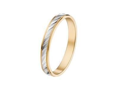 Alliance Bicolore en Or 750 Effet Rayé Fair'Belle - 2011539 - Réf. 2011539