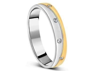 Alliance Bicolore Or 750 Poli Diamants Naturels Fair'Belle - 3737059 - Réf. 3737059