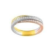 Alliance Croisée Dame 3 Ors 750 Diamants 0.28 Ct Girard - 3R011TB2 - Réf. 3R011TB2