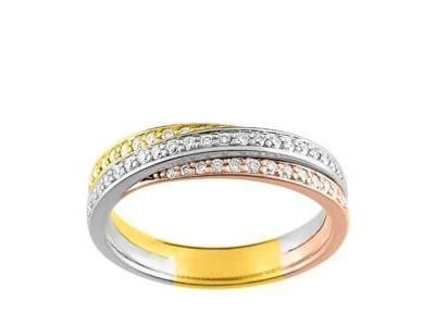 Alliance Croisée Dame 3 Ors 750 Diamants 0.28 Ct Girard - 3R011TB2 - Réf. 3R011TB2