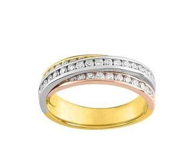 Alliance Croisée Dame 3 Ors 750 Diamants 0.76 Ct Girard - 3R013TB2 - Réf. 3R013TB2