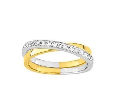 Alliance Croisée Or 750 Bicolore Diamants Girard - 3R001XB4 - Réf. 3R001XB4