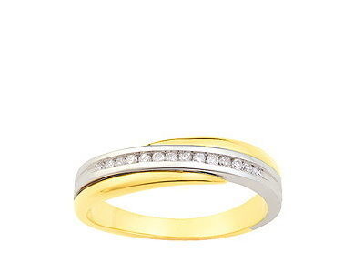 Alliance Croisée Or Bicolore 750 Diamants Girard - 35721BO - Réf. 35721BO
