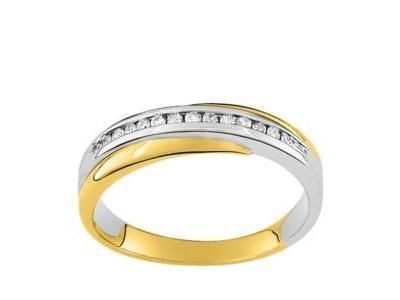 Alliance Croisée Or Bicolore 750 Diamants Girard - 35721BO - Réf. 35721BO
