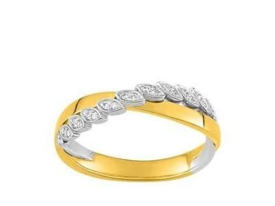 Alliance Croisée Or Bicolore 750 Diamants Girard - 3C018XB2 - Réf. 3C018XB2