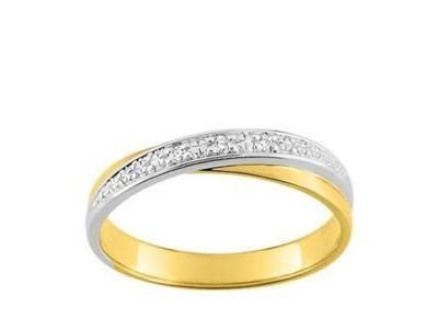 Alliance Croisée Or Bicolore 750 Diamants Naturel Girard - 3C076BB5 - Réf. 3C076BB5