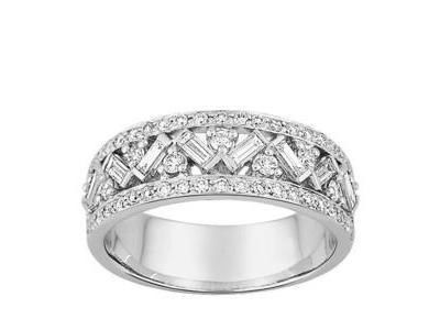 Alliance Dame Diamants Ronds Baguettes 0.85 Ct Or Blanc 750 Girard - 3F035GB3 - Réf. 3F035GB3