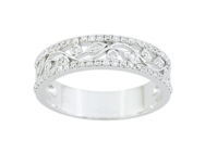 Alliance Demi Tour Diamants Fleurs Or Gris 750 Girard - 3C129GB3 - Réf. 3C129GB3