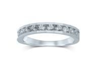 Alliance Demi-Tour Diamants Or Gris 750/1000 Rail Facetté - WHK050H-18W - Réf. WHK050H-18W