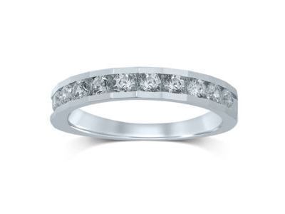 Alliance Demi-Tour Diamants Or Gris 750/1000 Rail Facetté - WHK050H-18W - Réf. WHK050H-18W