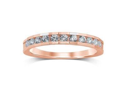 Alliance Demi-Tour Diamants Or Rose 750 Rail Facetté - WHK020H-18P - Réf. WHK020H-18P