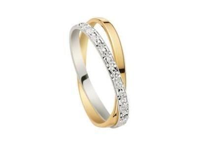 Alliance Deux Anneaux Bicolore en Or 750 Fair'Belle - 2118129 - Réf. 2118129