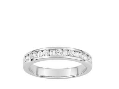 Alliance Diamant Baguette Rond 0,65 Ct Serti Rail Or Gris 750 Girard - 35002GO - Réf. 35002GO