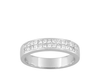 Alliance Diamant Princesse Rail Double Rang Or Gris 750 Girard - 35093GO - Réf. 35093GO