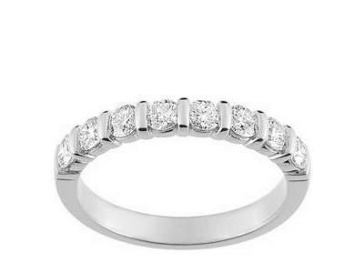 Alliance Diamant Serti Barrette 0,75 Ct Or Gris 750 Girard - 3L018GB2 - Réf. 3L018GB2