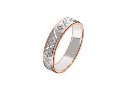 Alliance Diamant Tour Complet Or Rose Et Gris Palladié 750 - 3874009 - Réf. 3874009