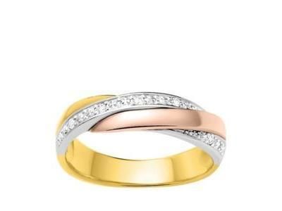 Alliance Femme 3 Ors 18 Carats & Diamants Fils Croisés Girard - 35757BO - Réf. 35757BO