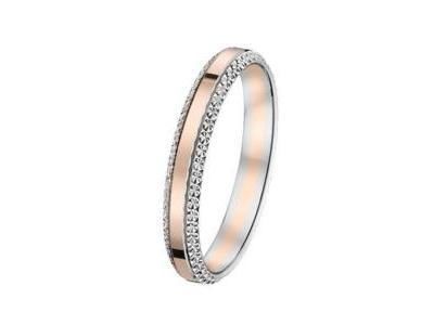 Alliance Femme Or 750 Rose Et blanc Diamanté Fairbelle - 2126099 - Réf. 2126099
