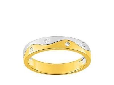 Alliance Femme Or Bicolore 750 Diamant 0.06 Ct Girard - 35739BO - Réf. 35739BO