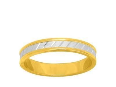 Alliance Femme Or Bicolore 750 Mat Et Poli Girard - 3353335 - Réf. 3353335