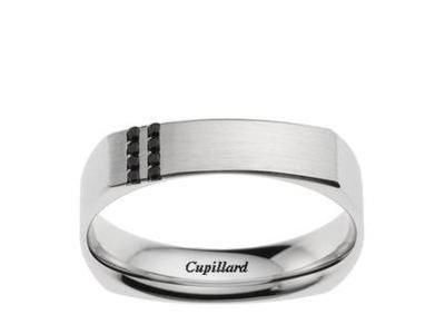 Alliance Homme Carrée Or Blanc 750 Diamant Noir Fair'Belle - 3814085 - Réf. 3814085