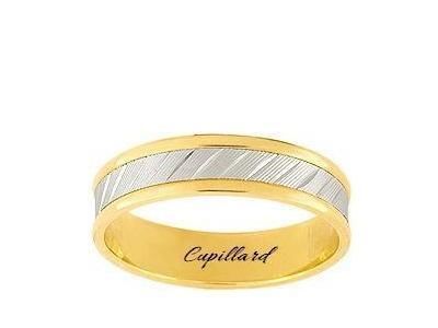 Alliance Homme Or Bicolore 750 Mat Poli 4,5 mm Girard - 3353345 - Réf. 3353345