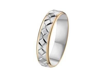 Alliance Homme Or Bicolore 750 Mat Poli Fairbelle - 2125729 - Réf. 2125729