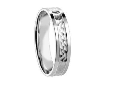 Alliance Homme Or Gris 750 Martelée Fair'Belle - 2128085 - Réf. 2128085