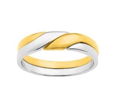 Alliance Mixte Bicolore Or 750 Polie Enlacée Girard - 3351006 - Réf. 3351006