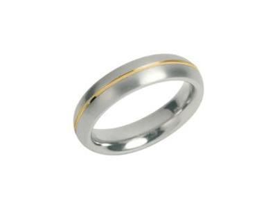 Alliance Mixte Bombée Titane Mat Filet Plaqué Or Jaune - 0130-02 - Réf. 0130 02