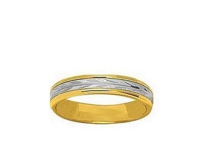 Alliance Mixte Or 750 Bicolore Mate/Polie 4 mm Girard - 3354040 - Réf. 3354040