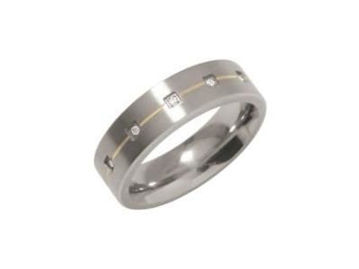 Alliance Mixte Titane Mat Plaqué-Or Jaune Diamant Boccia 0101-19 - Réf. 0101 19