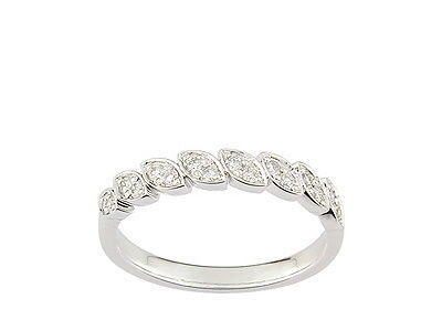 Alliance Navette Or Gris 750 Diamants 0.21 Carat Girard - 3C013GB2 - Réf. 3C013GB2