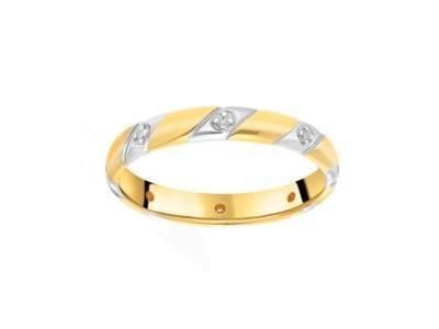 Alliance Or Bicolore Avec Diamants - 3N041BB2 - Réf. 3N041BB2