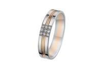 Alliance Or Bicolore Blanc Et Rose 750 Diamant Fair'belle- 3937099 - Réf. 3937099