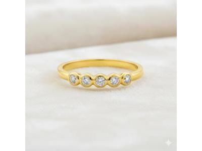 Alliance Or Jaune 750 Diamants Naturels Serti Clos - APRD90001J DT OJ - Réf. APRD90001J DT OJ