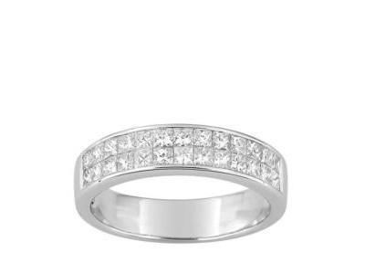 Alliance Rail 2 Rangs Diamant Princesse 1 Carat Or Gris 750 Girard - 35095GO - Réf. 35095GO