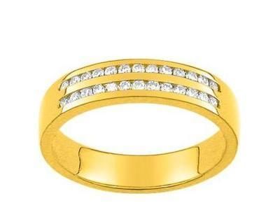 Alliance Rail Diamant Double Rang Or Jaune 750 Girard - 35749BO - Réf. 35749BO