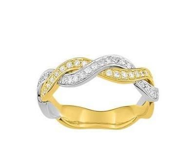 Alliance Vagues Croisées 2 Ors 750 Diamants Naturels Girard - 3C024XB4 - Réf. 3C024XB4